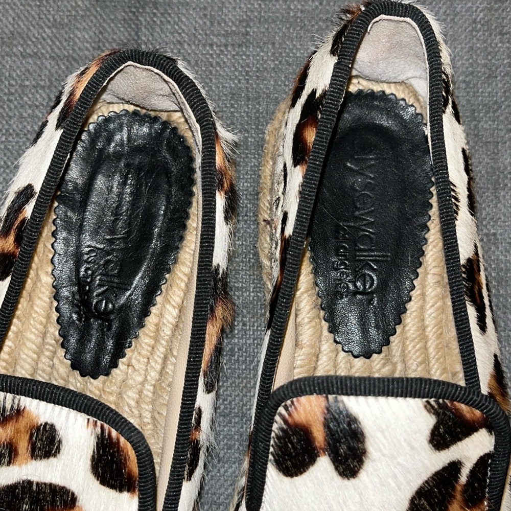 Elyse Walker Los Angeles White Leopard Calfhair Dee Espadrilles 37 - Picture 8 of 17